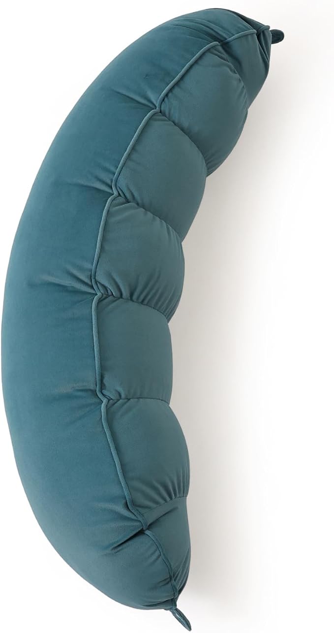 Peallow(Pat. Pend) – Long Round Body Pillow for Adults, Bolster Pillow for Sleeping, Soft and Supportive Pillow for Sleeping & Lumbar Support (Slate Blue, 29.5")