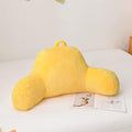 Holawakaka Reading Pillow for Sitting up in Bed Sofa Kids Teens, Backrest Pillow with Arms for Boys Girls Women Petites Pregnancy, Back Support Cushion for Couch Floor Nursery Playroom(Yellow)