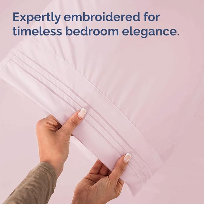 King Pillow Cases Set of 2 - Ultra Soft Hotel Quality Pillowcase Covers - Comfy, Cozy & Wrinkle Free - Shrinkage and Fade Resistant - Machine Washable Pillow Protectors - 2 Piece Set - Lavender Pink