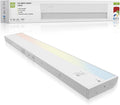 ASD 18 Inch LED Under Cabinet Lighting Plug in or Hardwired, High/Low/Off Switch, 8W 120V 3 CCT 2700K/3000K/4000K CRI90+, Triac Dimmable Linkable Under Counter Lights for Kitchen, ETL Listed, White