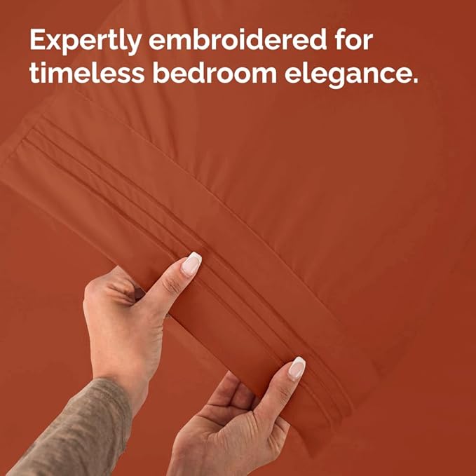 Queen Pillow Cases Set of 2 - Ultra Soft Hotel Quality Pillowcase Covers - Comfy Cozy Bedding for Women, Men, Kids & Teens - Machine Washable Pillow Protectors - 2 Pieces Set - Queen Size Terracotta