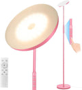Pink Floor Lamp, 40W Super Bright Floor Lamps for Living Room Bedroom with Remote & Timer, Torchiere LED Floor Lamp 2700K-6500K Stepless Dimmable, Tall Standing Light Works with Smart Plug