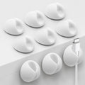SmiLife Cable Clips, Cord Holder, Adhesive Cord Clips, Wire Holder for Cable Management, Phone Charger, Desk, Wall, Nightstand and Office, White 9 PCS