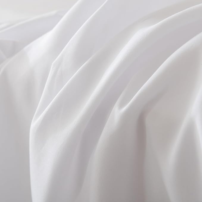 Dorm Room Bed Skirt, College Extra Long Dorm Bed Skirt with Split Corners, 100% Microfiber-White, Twin-XL/46 Drop