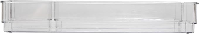 Martha Stewart Miles Plastic Stackable Office Desk Drawer Organizers, Set of 6, Clear