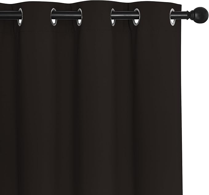 NICETOWN Blackout Curtains for Sliding Glass Door Room Divider Noise Reduce Curtain Panel Portable Window Screen Sliding Partition, W100 x L102 inches, 1 Panel, Toffee Brown