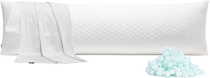 Extra Long Body Pillow Memory Foam 180x50cm – Firm King Size Body Pillows for Adults – with Cooling Cover 20 x 70 inches