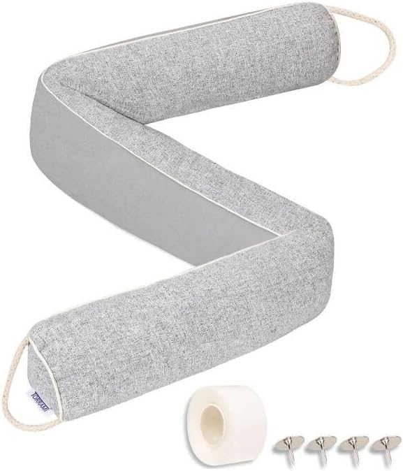 TORRAMI Under Door Draft Stoppers 32 Inch, Heavy Triangle Stop Draft Block Cold Air/Wind/Breeze Noise Blocker Door Sweeps Weather Stripping Bottom Seal Light Gray
