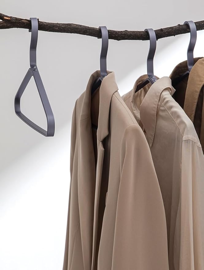 Premium Matte Titanium Gray Aluminum Coat Hangers 6 Piece Set, 16.5” Extra Smooth & Durable Metal Shirt Dress Hanger,Aluminum Alloy Hanger,Clothing Support,Clothing Hang