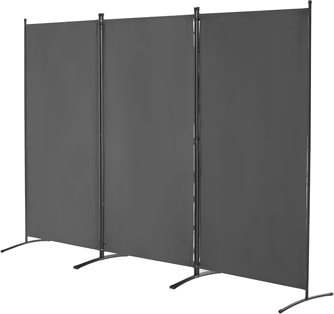 VEVOR Room Dividers, 3 Panel Room Divider, Folding Privacy Screen and Portable Partition Divider for Room Separation, Freestanding Room Partitions for Office, Bedroom, Study, Grey
