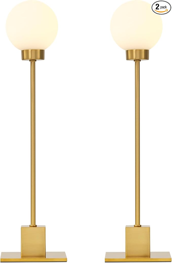 Touch Lamps for Bedroom, Small Brass Table Lights, 3-Way Control Dimmable Bedside Nightstand Desk Lighting, Decorative for Bedroom, Plug and Play, G9 Bulb Included and Installed(Brass, Set of 2)