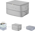 Ultra Space Saving Self Compression Organizer, 2025 New Large Capacity Storage Bag, Thick Satin Fabric Heavy Duty Bags for Comforters Blankets Bedding Duvet (Gray, Large, 21x17x12in)