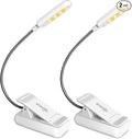 VAVOFO Book Light, Rechargeable Clip On Reading Light 7 LEDs with 9 Brightness Levels for Bed and Desk Studying (White 2-Pack)