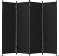 Room Divider, 4 Panel Folding Privacy Screen, 88” Portable Separating with 3 Metal Feet, Partition Room Dividers, Lightweight Freestanding Wall Divider Screen for Office Bedroom Hospital(Black)