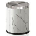 4 Gallon / 15L Trash Can Bathroom with Swing Lid, White Gold Garbage Can, Leather, Modern, Large Office Waste Basket, for Bedroom, Kitchen, Powder Room, Hotel, Business(15L Ink Marble)