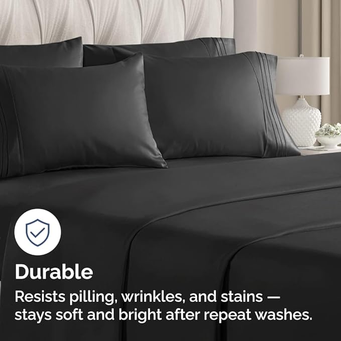 Queen Pillow Cases Set of 10 - Ultra Soft Hotel Quality Pillowcase Covers - Comfy & Wrinkle Free - Shrink, Stain and Fade Resistant - Easy-Care, Machine Washable Pillow Protectors - 10 Pcs Set - Black