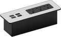 Kable Kontrol Recessed Power Strip Kit with Fast Charging 2 PD65W USB-C Ports, 2 USB-A ports, 3 Power Desk Outlets, Replaceable Silver Finish Panel Plate Flush Mount Furniture Charging Station Grommet