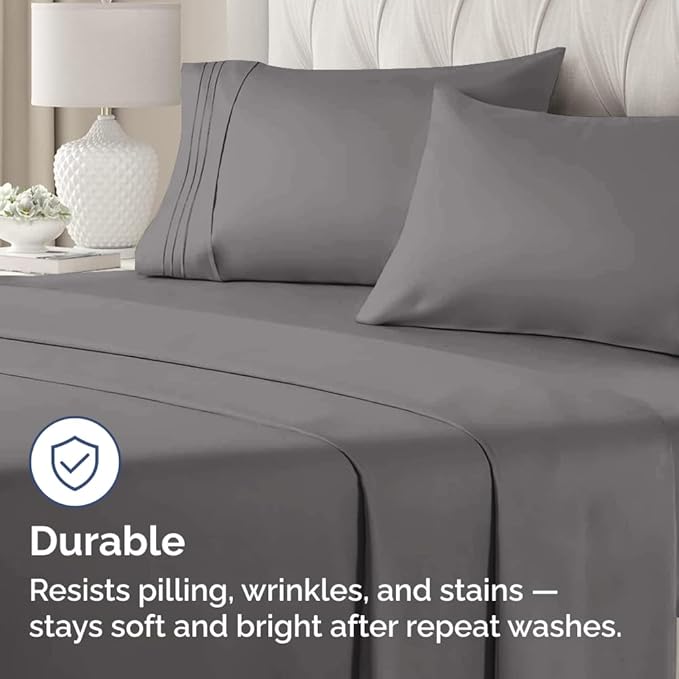 King Standard Pillow Cases Set of 2 - Soft Hotel Quality Pillowcase Covers - Comfy, Cozy & Fade Free - Wrinkle Resistant - Machine Washable Pillow Protectors - 2 Piece Set - King Standard Dark Grey