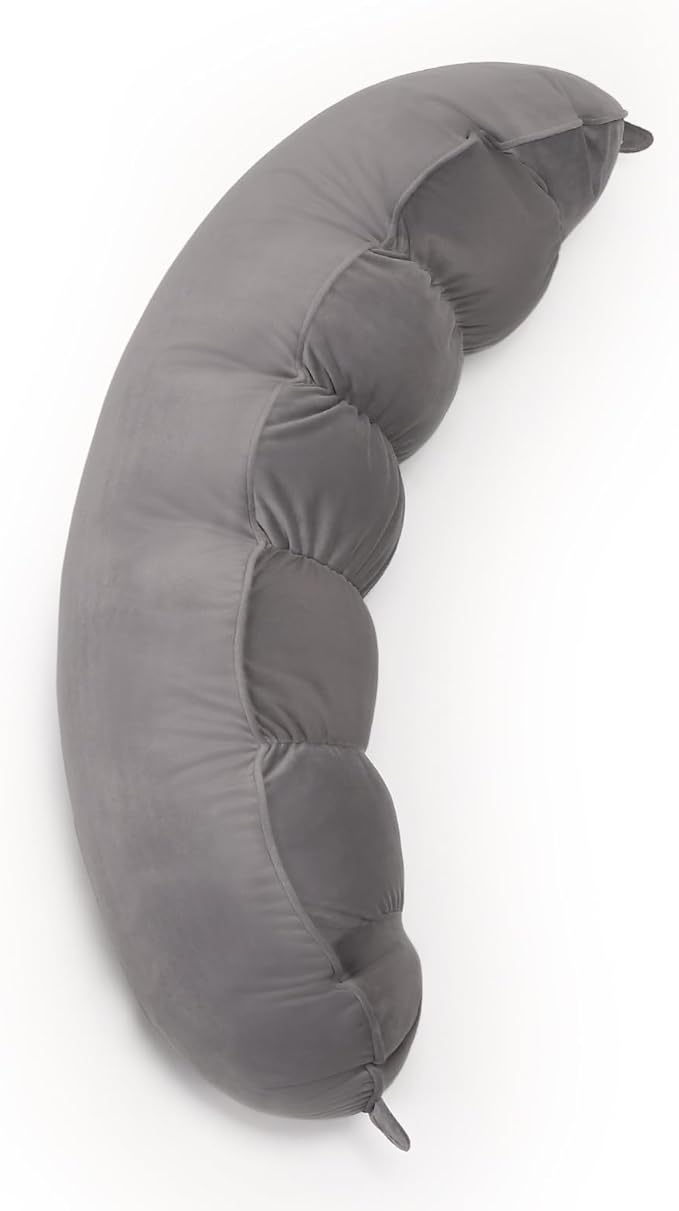 Peallow(Pat. Pend) – Long Round Body Pillow for Adults, Bolster Pillow for Sleeping, Soft and Supportive Pillow for Sleeping & Lumbar Support (Urban Grey, 29.5")