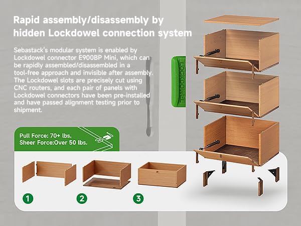Stackable 3 Drawers Dresser, Customizable Chest of Drawers for Bedroom, Living Room, Hallway, Entryway, Closet, Easy Assembly Wood Furnitures Cabinet, 30 inch Width Beech Color