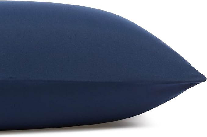 Amazon Basics Lightweight Super Soft Easy Care Breathable Microfiber 4 Piece Bed Sheet Set with 14-Inch Deep Pockets, King, Navy Blue, Solid