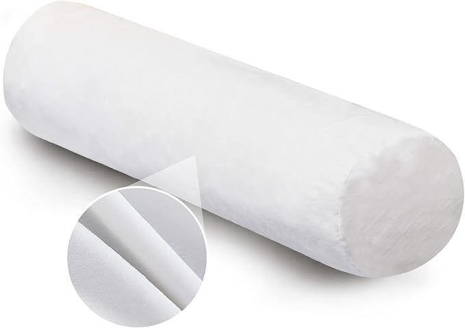 SyMax 7.8"x38" Body Pillow for Twin Bed, Memory Foam Bolster w/Removable Velvet Cover, Headboard Gap Filler Pillow, White