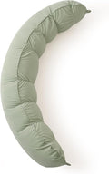 Peallow(Pat. Pend) – Long Round Body Pillow for Adults, Bolster Pillow for Sleeping, Soft and Supportive Pillow for Sleeping & Lumbar Support (Celadon Green,59")