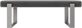 VANT Upholstered Bed Bench - Velvet Smoke Grey - Brushed Nickel - Contemporary Modern, Bedroom Bench Seat, Hallway, or Entryway