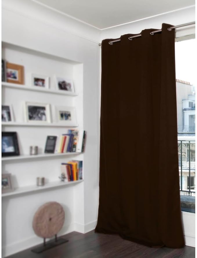 Moondream DecibelControl™ 3-in-1 Soundproof Curtain | Noise Reduction | Thermal Insulation | 100% Blackout | Patented Technology | Made in Europe | Grommet | 55" W x 108" L | Brown - Chocolate MC610