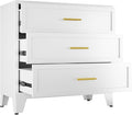 Metal Dresser, White Small Dresser for Bedroom, 34.25" H Dressers & Chests of Drawers, 3 Drawer Dressers for Living Room, Entryway, Hallyway (White, 3 Drawers)