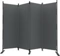 Room Divider, 4 Panel Upgraded Folding Privacy Screen, 88” Highly Secretive Separation with 3 Metal Feet, Partition Screen, Lightweight Freestanding Wall Divider Bedroom (Grey)