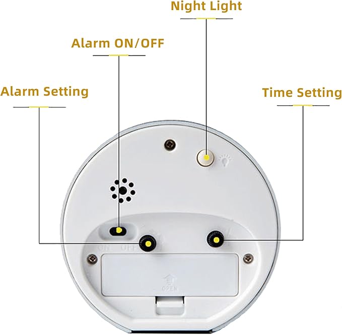 Alarm Clock with Backlight, 4 Inches White Desk Clock (White)