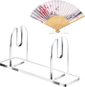 Roowest 2 Pcs Acrylic Fan Display Stand Folding Clear Fan Holder Easel Japanese Chinese Hand Fan Stand Foldable Handheld Fan Display Stand Base Fan Organizer