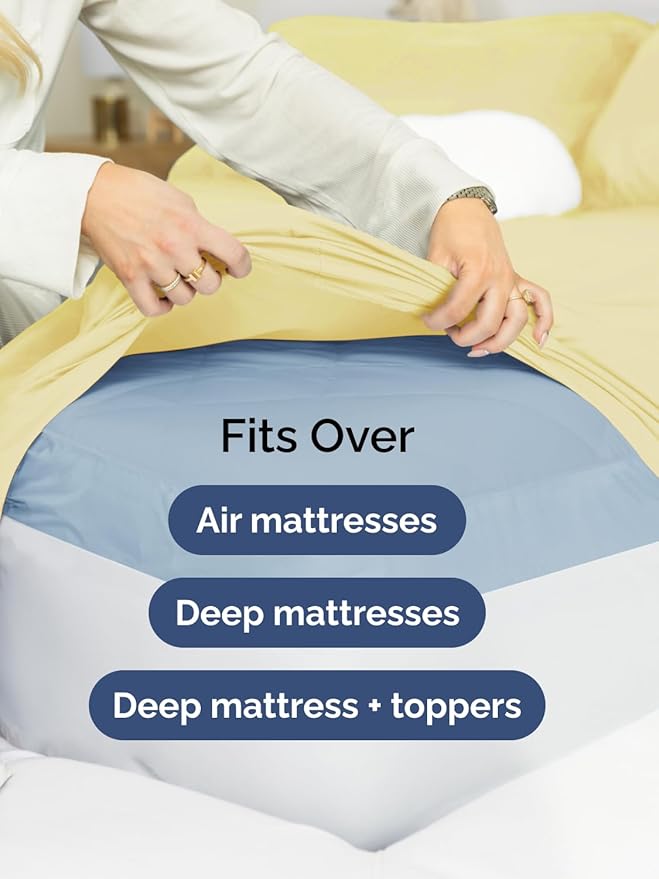 Extra Deep Queen Sheet Set - 6 Piece Breathable & Cooling Sheets - Hotel Luxury Bed Sheets Set - Easy & Secure Fit - Soft, Wrinkle Free & Comfy Sheets Set - Yellow Sheet Set with Extra Deep Pockets