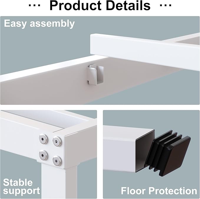 18 Inch King Bed Frame Heavy Duty Metal Platform No Box Spring Needed, Maximum Storage, Easy Assembly, Noise Free, White