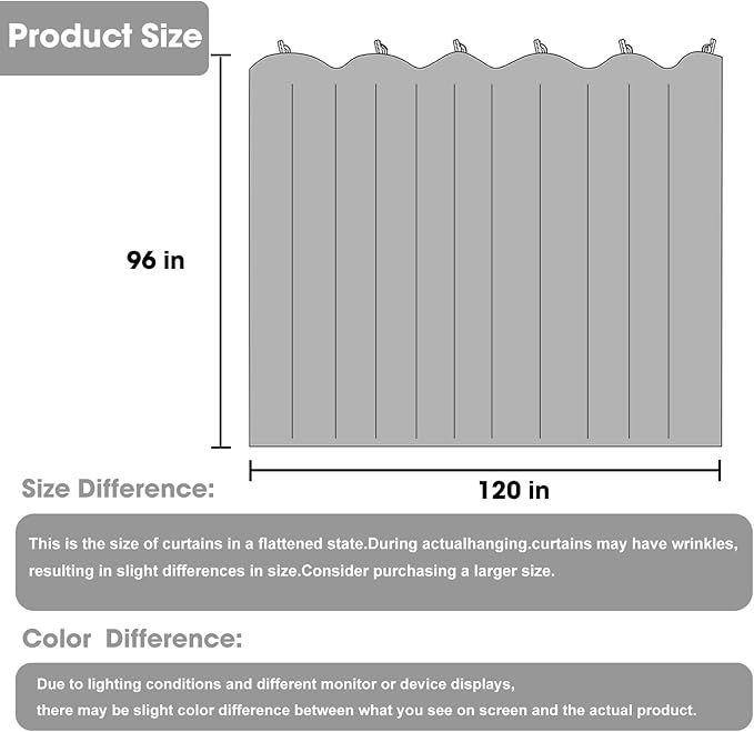 Room Divider Blackout Curtain Track Curtains Wall Dividers Panels Screen for Living Rooms Bedroom Office Privacy Partition Separation, W120 × L96 Inch,1 Panel, Beige