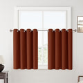 ChrisDowa 100% Blackout Terracotta Solid Curtains 45 Inches Long 2 Panels for Bedroom Living Room,Farmhouse Room Darkening Thermal Insulated Soundproof Grommet Top Window Treatment Drapes,52x45