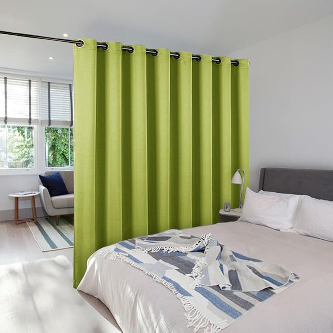 NICETOWN Glass Door Curtains for Window - Wide Thermal Curtain Panels, Sliding Door Drapes, Extra Wide Curtains (Fresh Green, 100 inches Wide x 84 inches Long)