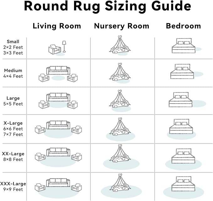 OLANLY White Round Rugs for Bedroom - Machine Washable, 7 ft Circle Area Rugs for Living Room, Soft and Fluffy Shaggy Carpet for Teen Girls and Boys, Nursery Rooms, Dorms, Home Decor Aesthetic