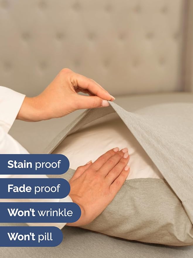 Extra Deep King Sheet Set - 6 Piece Breathable and Cooling Sheets - Hotel Luxury Bed Sheets Set - Easy Fit - Soft, Wrinkle Free and Comfy Sheets Set - Heathered Beige Sheet Set with Extra Deep Pockets