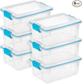 Sterilite 6-Pack Gasket Box, Weather-Resistant Storage Bins with Latching Lids, 12 Quart - Heavy-Duty Organizing Containers for Closet, Bathroom, and Office
