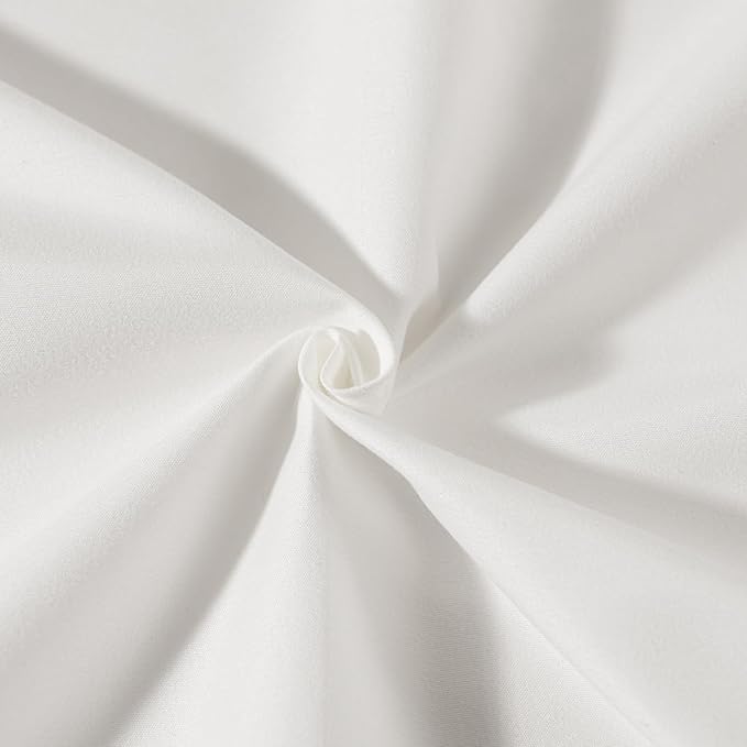 TSUTOMI Ivory Ruffled Bed Skirt - Queen Size, 12 Inch Drop, Split Corners