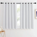 NICETOWN Room Darkening Greyish White Curtain - Window Treatment Thermal Insulated Grommet Light Blocking Sound Reducing Drape Privacy for Bedroom/Kitchen (1 Panel, W66 x L54)