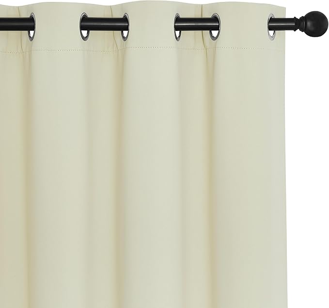 NICETOWN Sliding Door Window Treatment Blackout Patio Door Curtain Panels, Privacy Thermal Drapes for Bedroom Living Room Department with Grommet Top (Beige, W66 x L110)