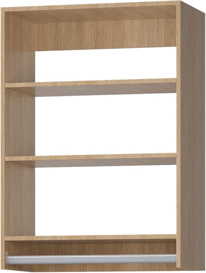 Medium Double Hanging Closet Unit, Modular Closet System, Wood Closet System Organizer with Storage for Walk In Closets, Clothing Rack Closet for Hanging Clothes, Bedroom, Wood, 31.5"W