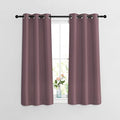 NICETOWN Blackout Dry Rose Curtains 48 inch Length for Bedroom - Thermal Insulated Solid Grommet Vertical Drapes Short Window Treatments Room Darkening for Kitchen/Cafe (Set of 2, W37 x L48)