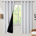 BGment Greyish White 100% Blackout Curtains for Living Room 72 Inch Length 2 Panels, Thermal Insulated Full Light Blocking Energy Save Window Drapes for Nursery Bedroom Darkening, 46 Inch Wide Each