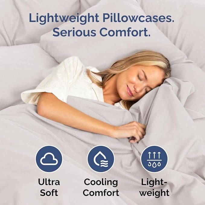 King Pillow Cases Set of 4 - Ultra Soft Hotel Quality Pillowcase Covers - Comfy, Cozy & Wrinkle Free - Shrinkage, Stain & Fade Resistant - Machine Washable Pillow Protectors - 4 Piece Set - Light Grey