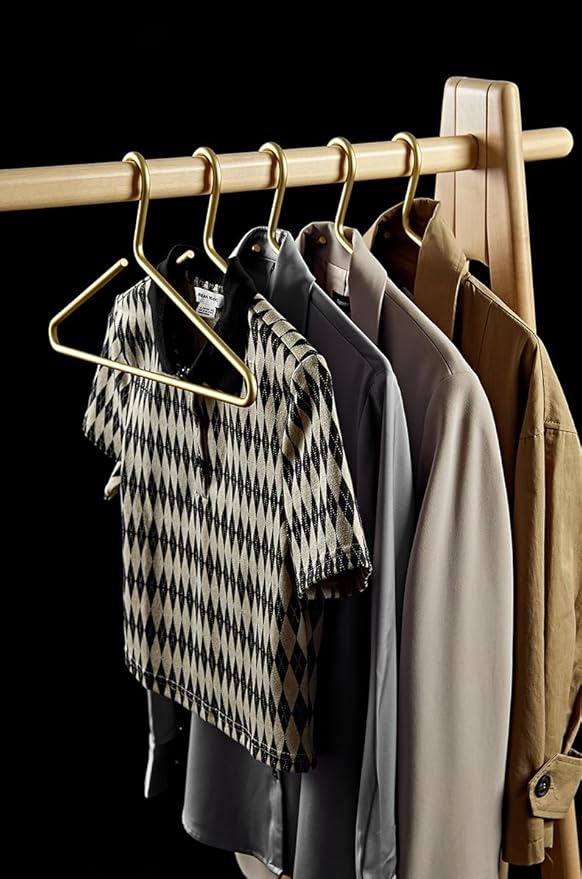 Premium Matte Gold Aluminum Coat Hangers 100 Piece Set, 16.5” Extra Smooth & Durable Metal Shirt Dress Hanger,Aluminum Alloy Hanger,Clothing Support,Clothing Hang