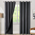 BGment Dark Grey Blackout Curtains for Bedroom Window 84 Inch Length 2 Panels Set, 100% Light Blocking Thermal Insulated Grommet Drapes for Living Room Darkening with Black Liner, 52 Inch Wide Each